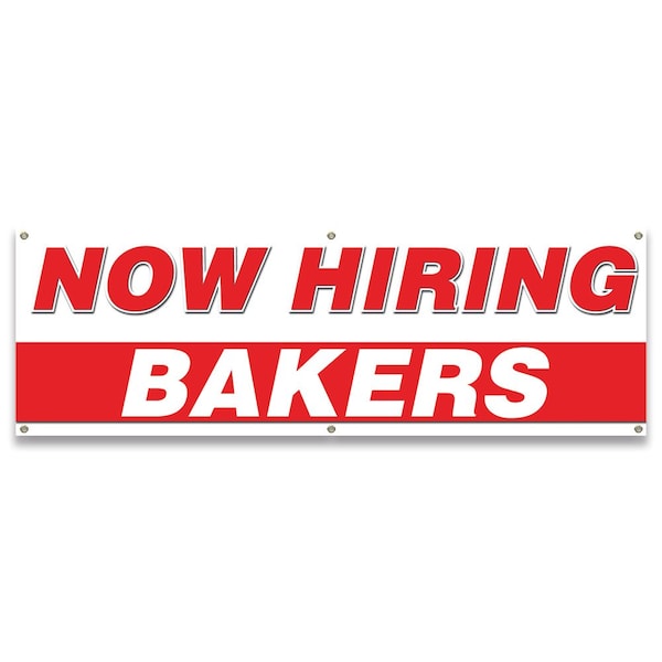 Now Hiring Bakers Banner Apply Inside Accepting Application Single Sided